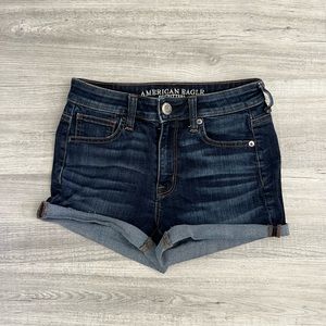 American Eagle Dark Wash Hi-Rise Shortie